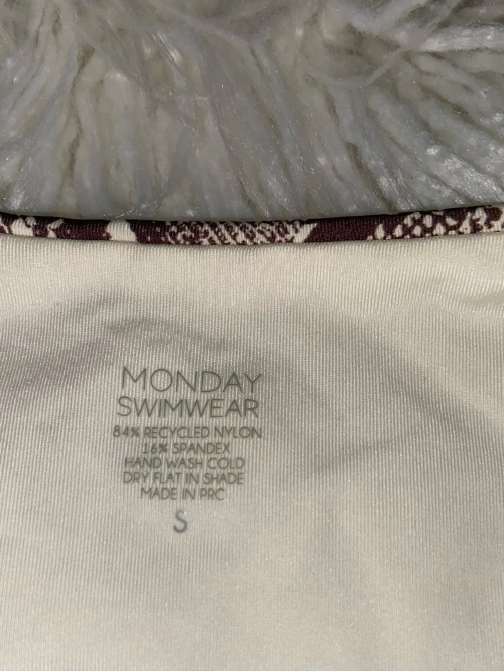 Monday Swimwear Cream and Brown Snake Print Bikini Bottom